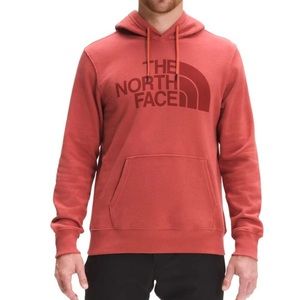 North Face half dome pullover hoodie sweatshirt black red small s EUC